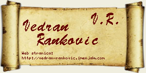 Vedran Ranković vizit kartica